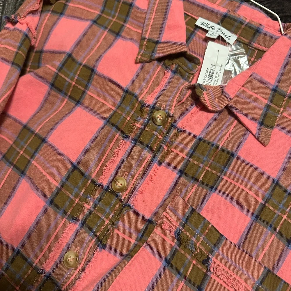 Pink Flannel shirt NWT - Picture 4 of 13